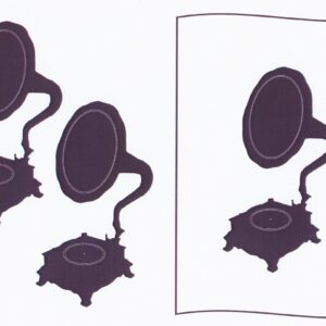 a5 monochrome decoupage sheet gramophone player