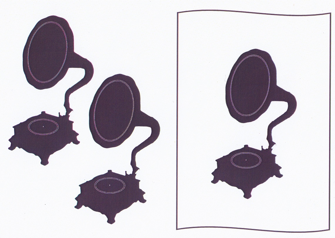 a5 monochrome decoupage sheet gramophone player