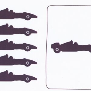 a5 monochrome decoupage sheet racing car
