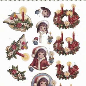 amy design christmas greetings 3d decoupage sheet