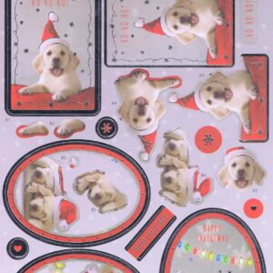 anita's christmas foiled decoupage festive puppies.