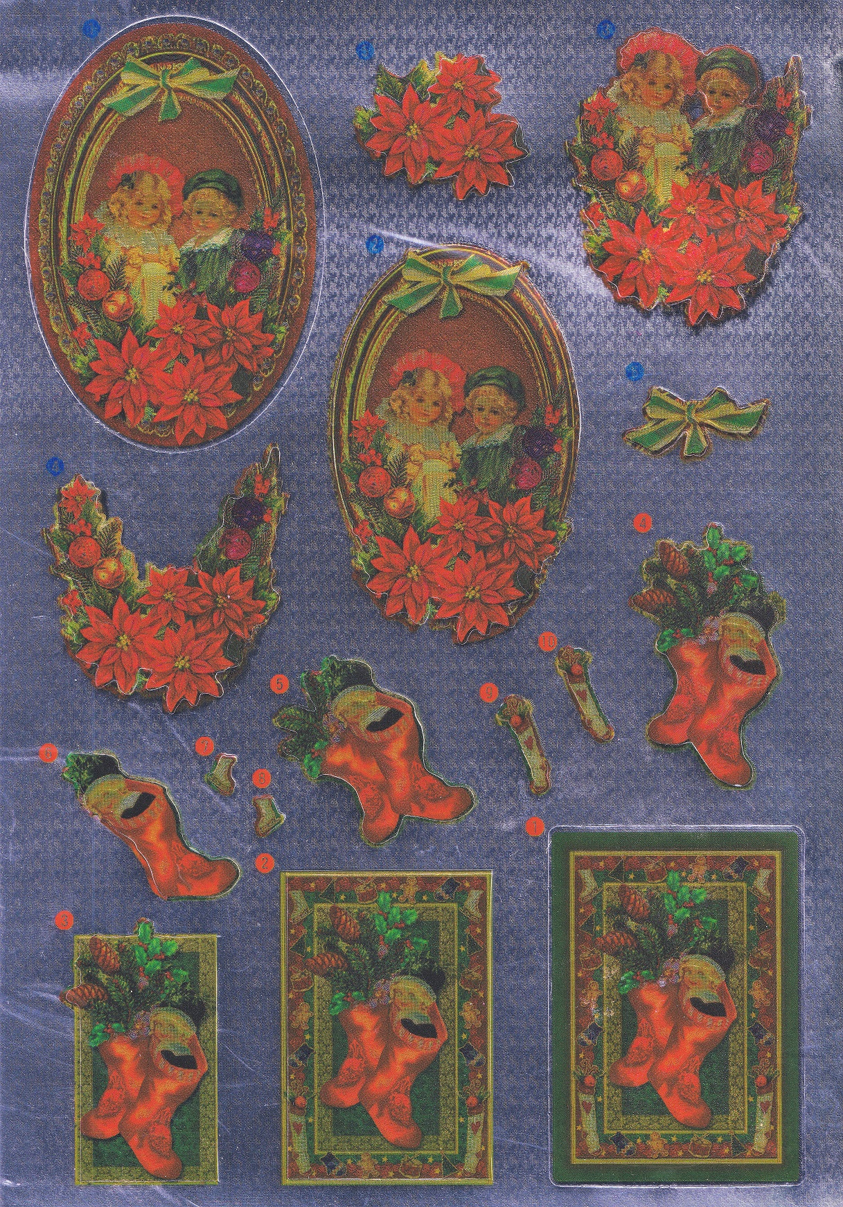 anita's christmas foiled die cut decoupage sheet christmas 3