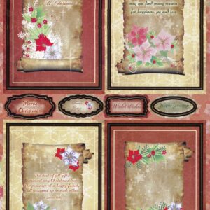 art & craft direct poinsettia scroll toppers & background card