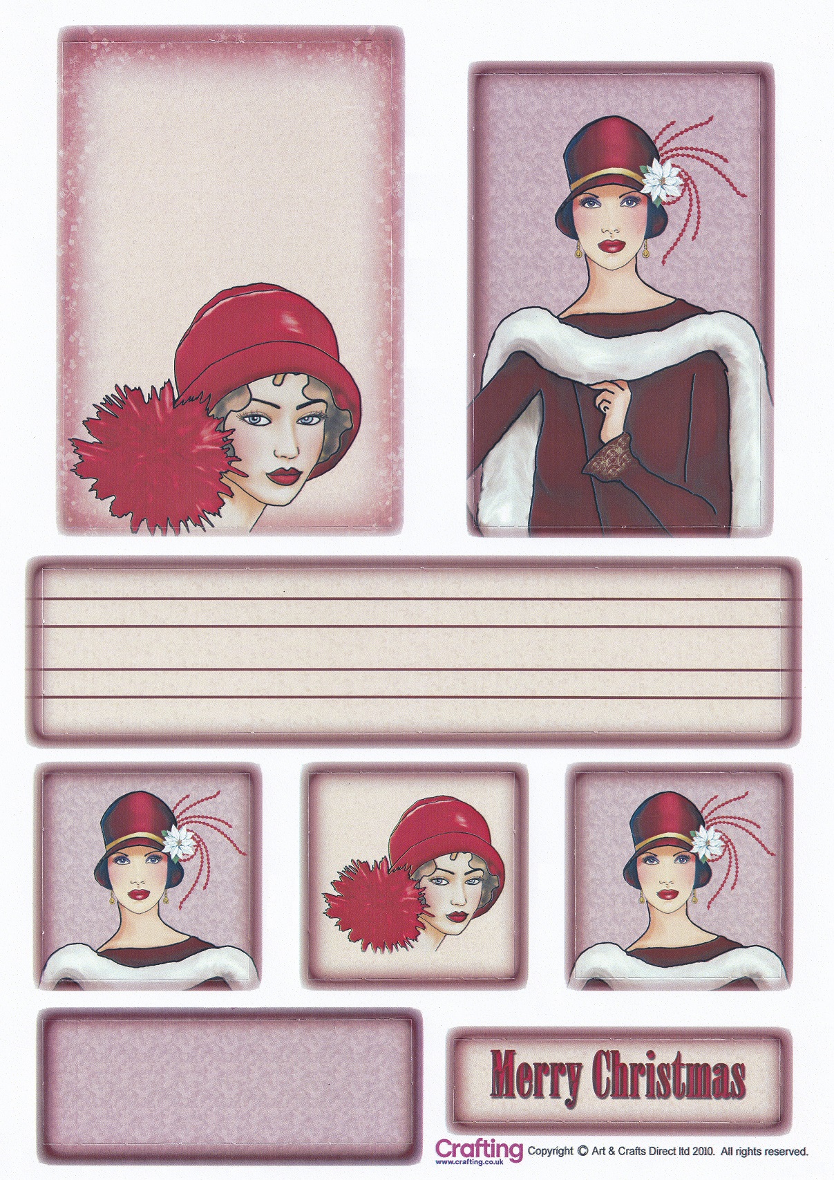 arts & crafts direct art deco christmas topper sheet