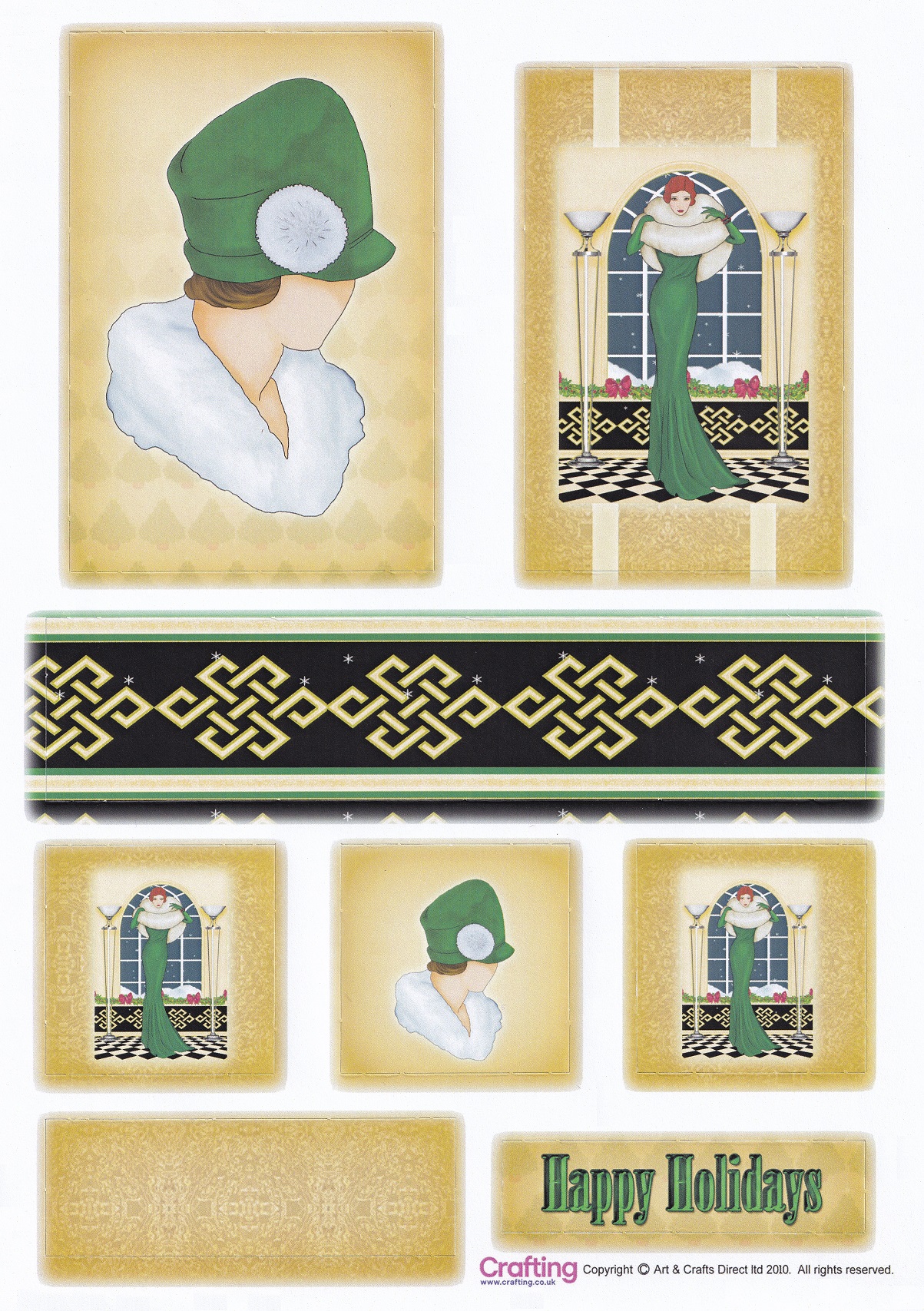 arts & crafts direct art deco christmas topper sheet