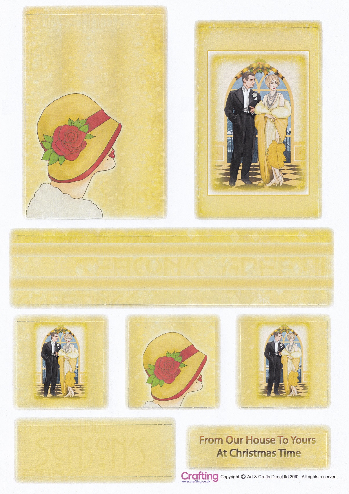 arts & crafts direct art deco christmas topper sheet