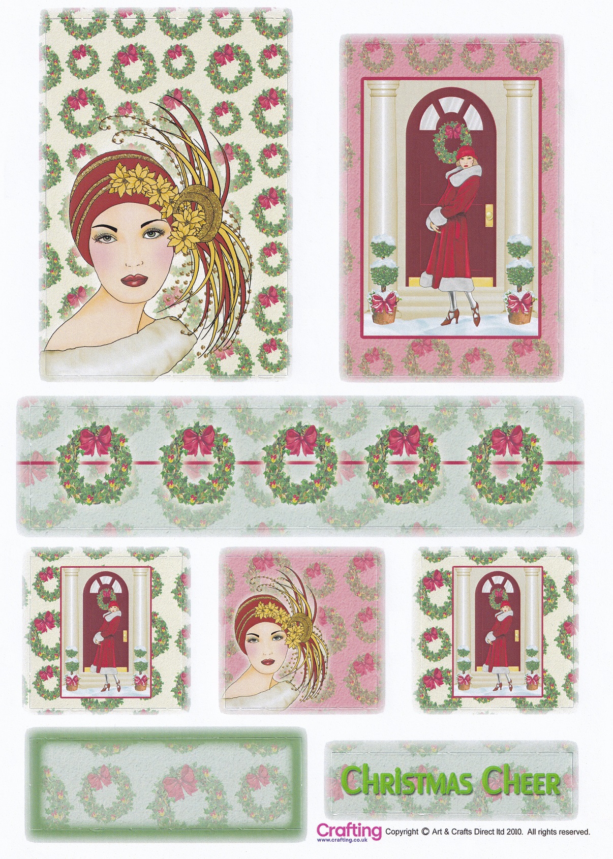 arts & crafts direct art deco christmas topper sheet