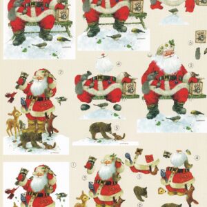 avec a4 christmas decoupage sheet sitting santa