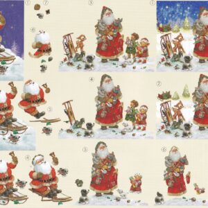 avec a4 christmas decoupage sheet santa sledging
