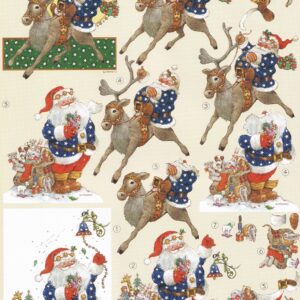 avec a4 christmas decoupage sheet santa & rudolph