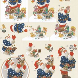 avec a4 christmas decoupage sheet santa in blue
