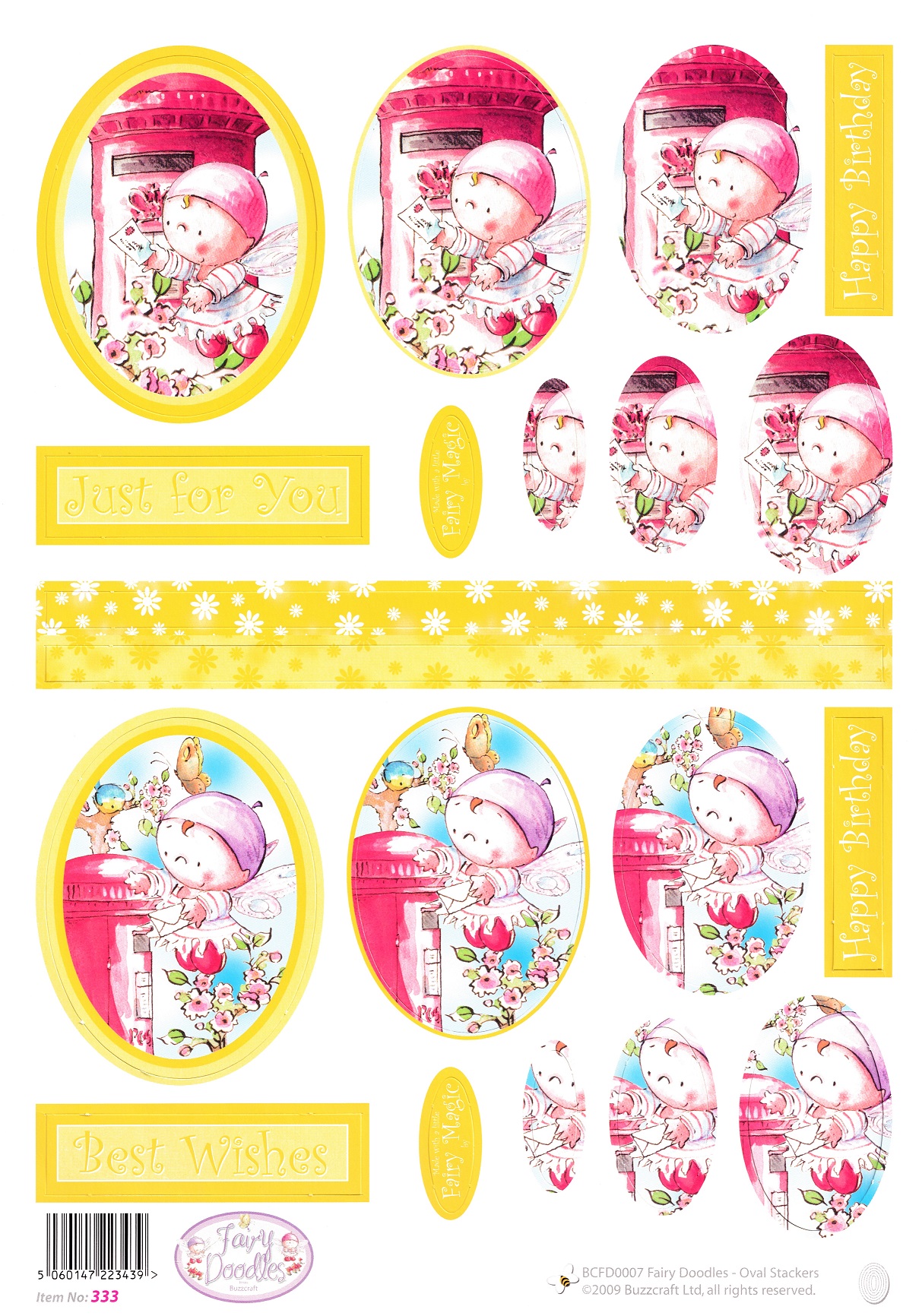 buzzcraft fairy doodles oval stackers decoupage