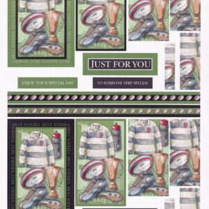 buzzcraft male xpressions decoupage sheet rugby