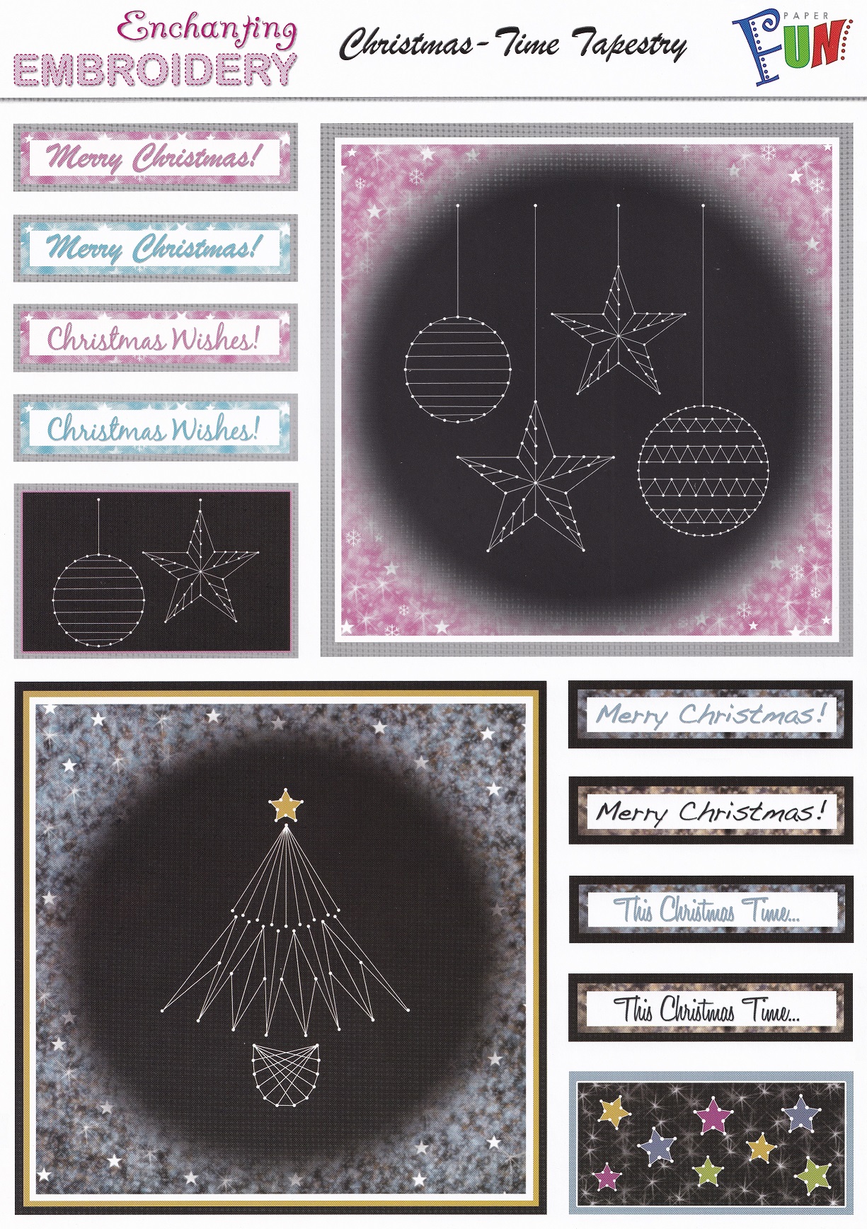 cardcraft plus paper fun enchanting embroidery seasonal stitch topper sheet
