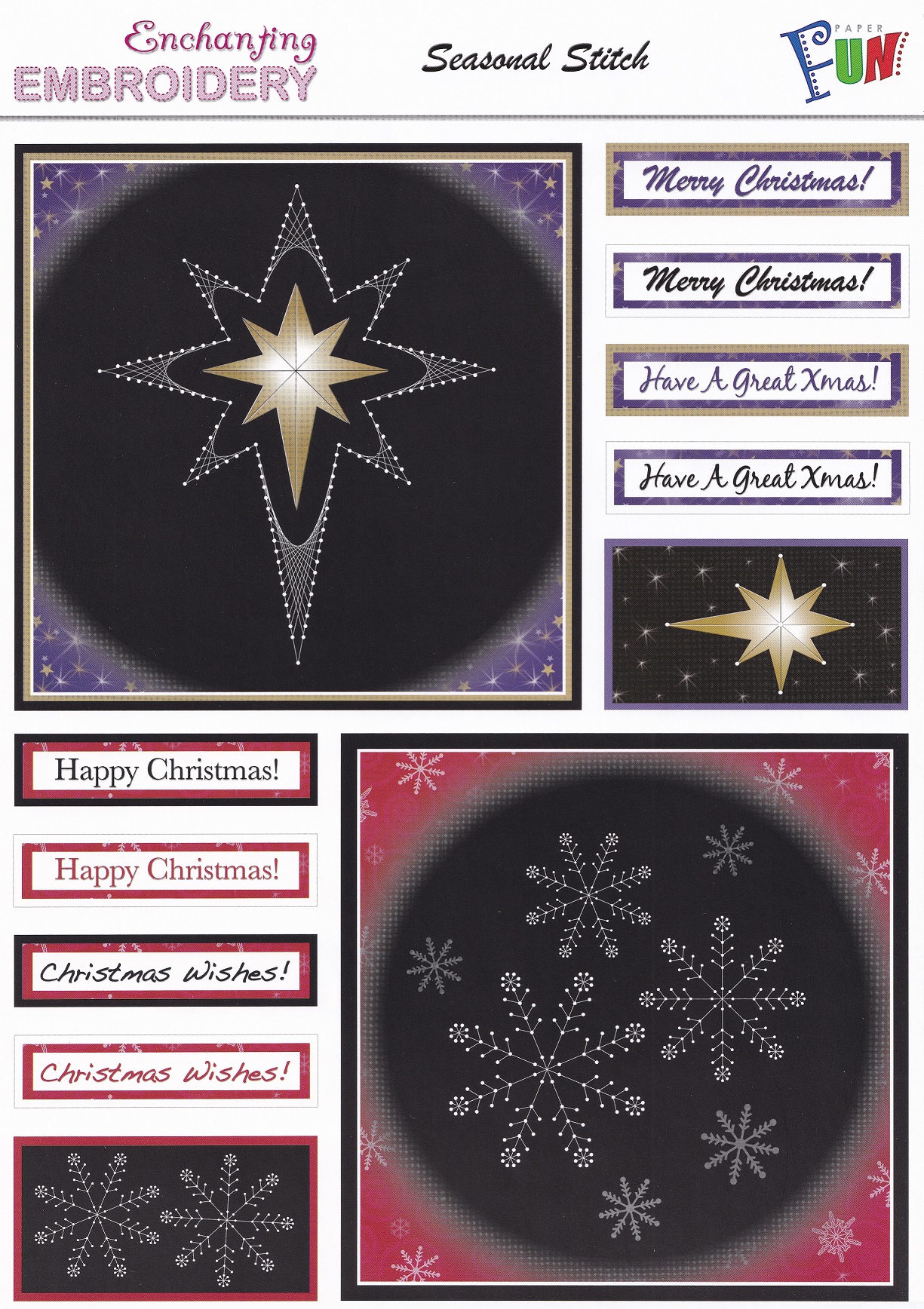 cardcraft plus paper fun enchanting embroidery seasonal stitch topper sheet
