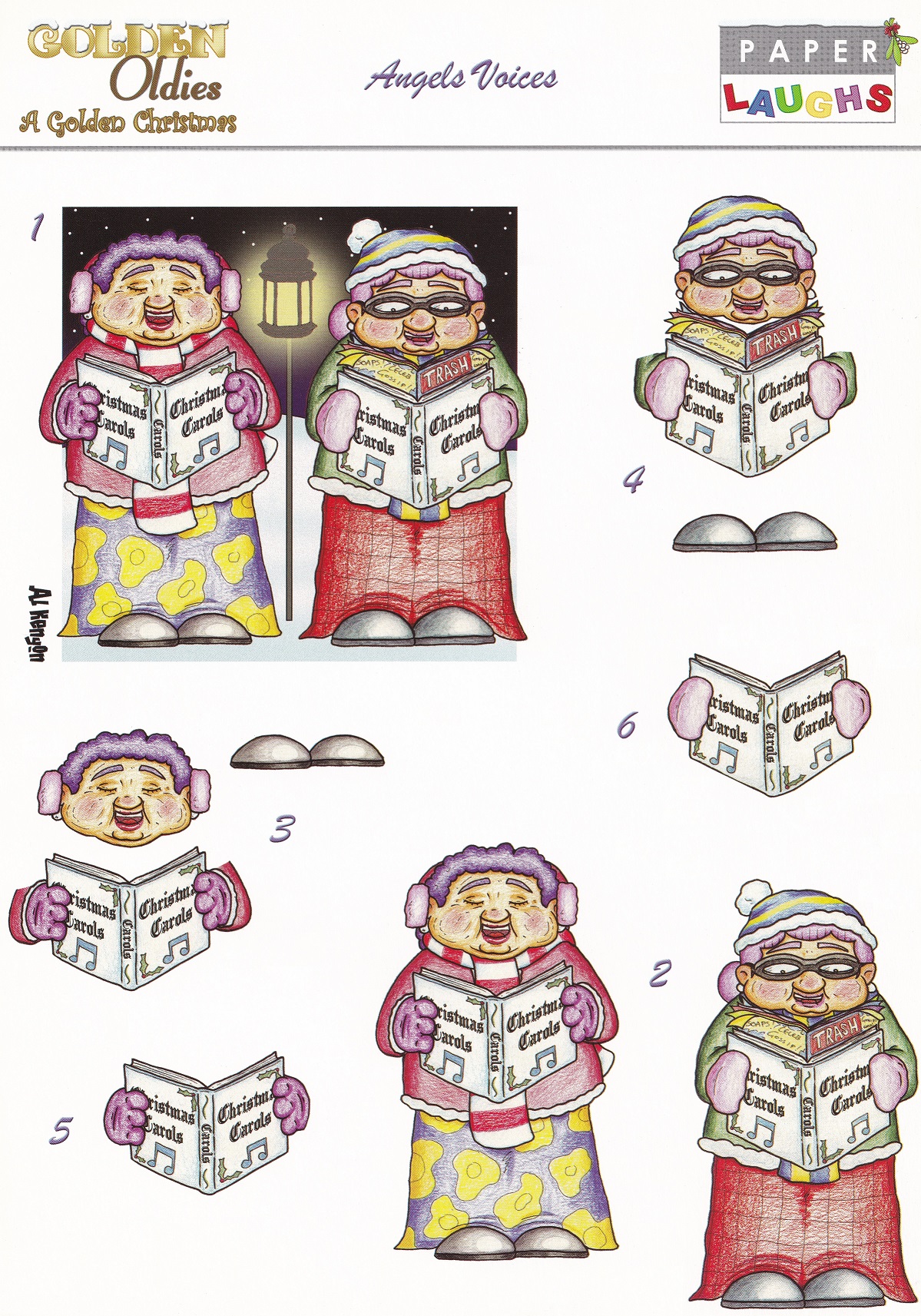 cardcraft plus paper laughs golden oldies angels voices decoupage sheet