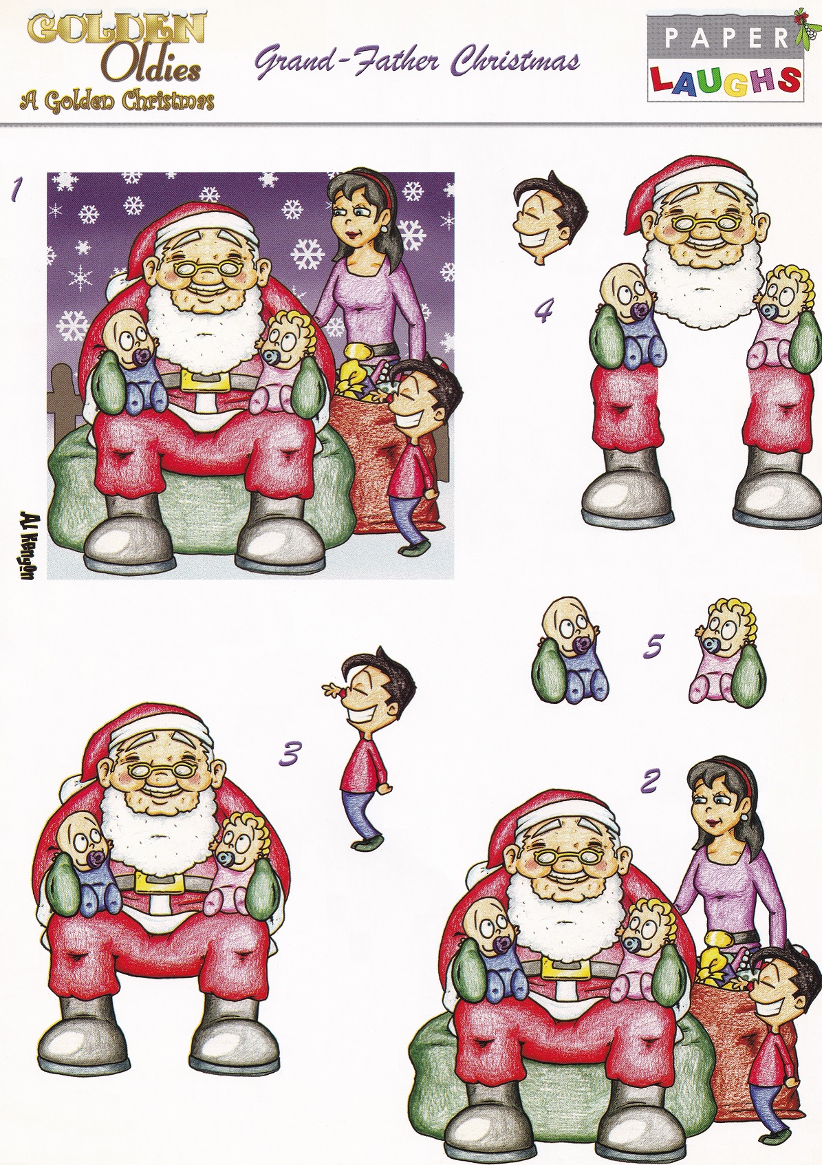cardcraft plus paper laughs golden oldies grand father christmas decoupage sheet