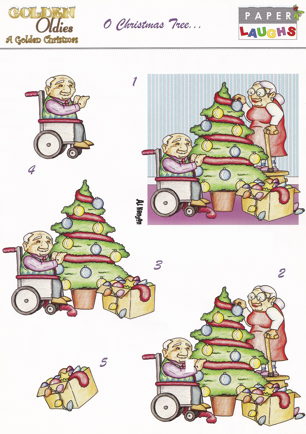 cardcraft plus paper laughs golden oldies o christmas tree decoupage sheet