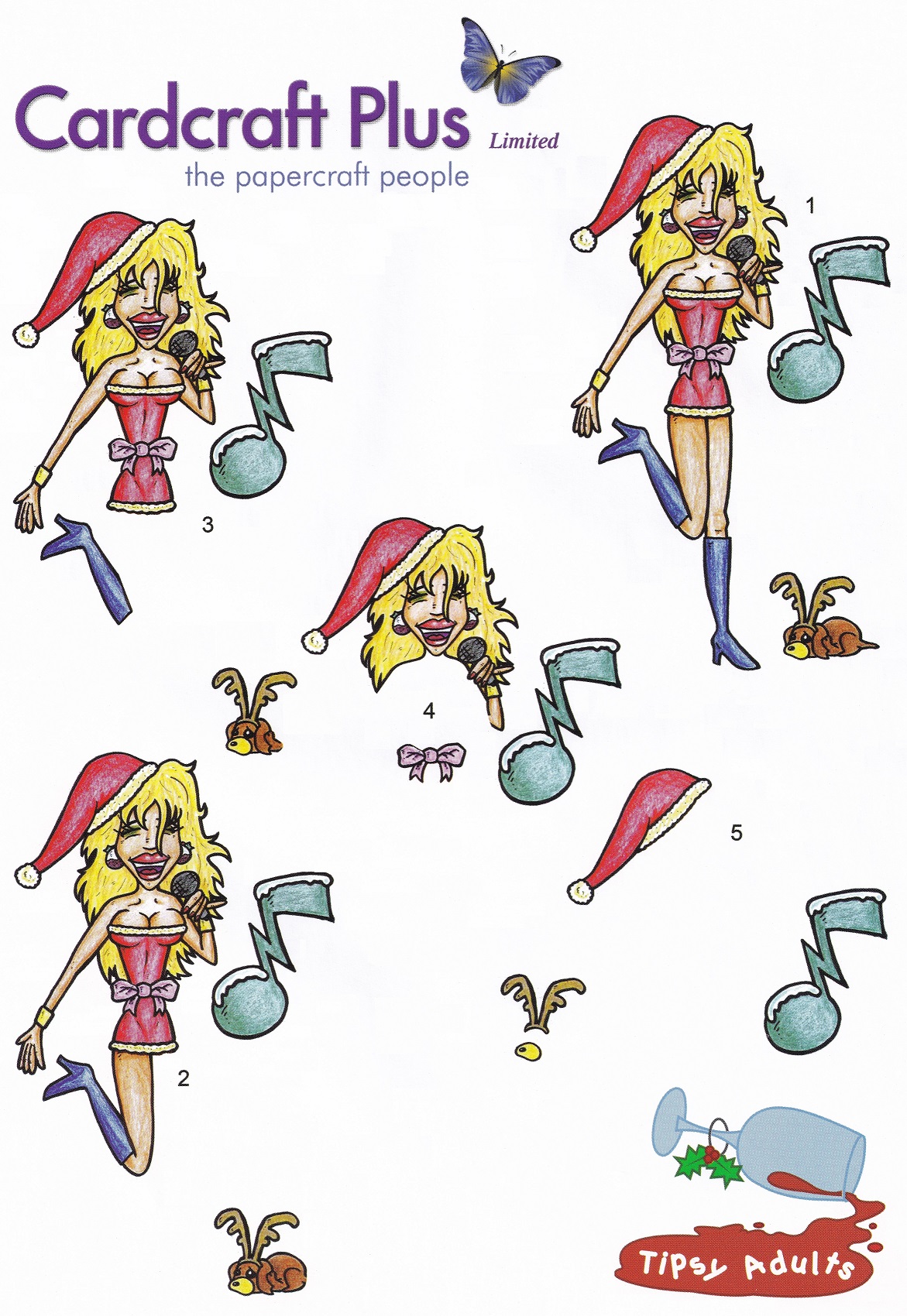 cardcraft plus tipsy adults decoupage sheet karaoke queen