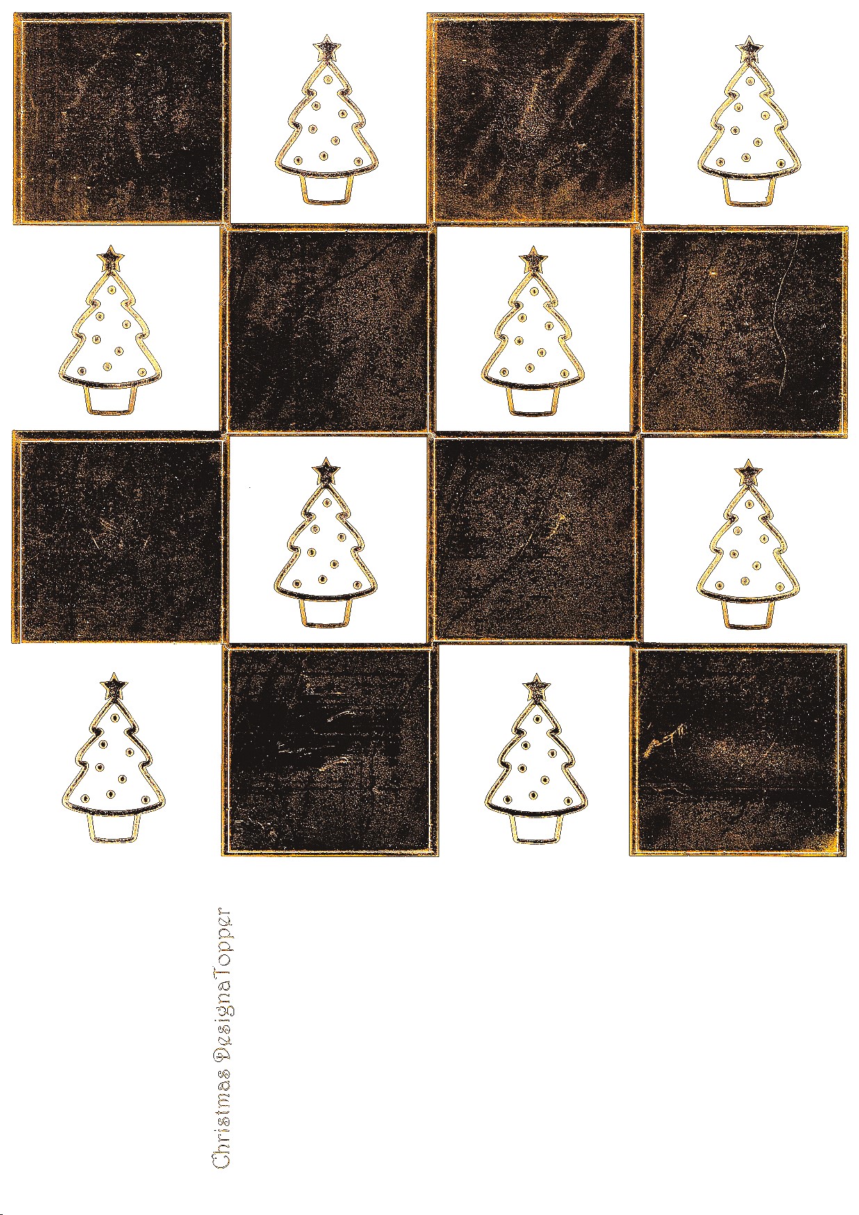 christmas designa topper gold metallic foiled christmas tree topper sheet