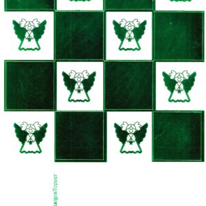 christmas designa topper green metallic foiled angels sheet