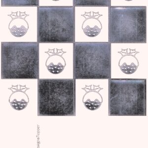 christmas designa topper silver metallic foiled christmas puddings sheet