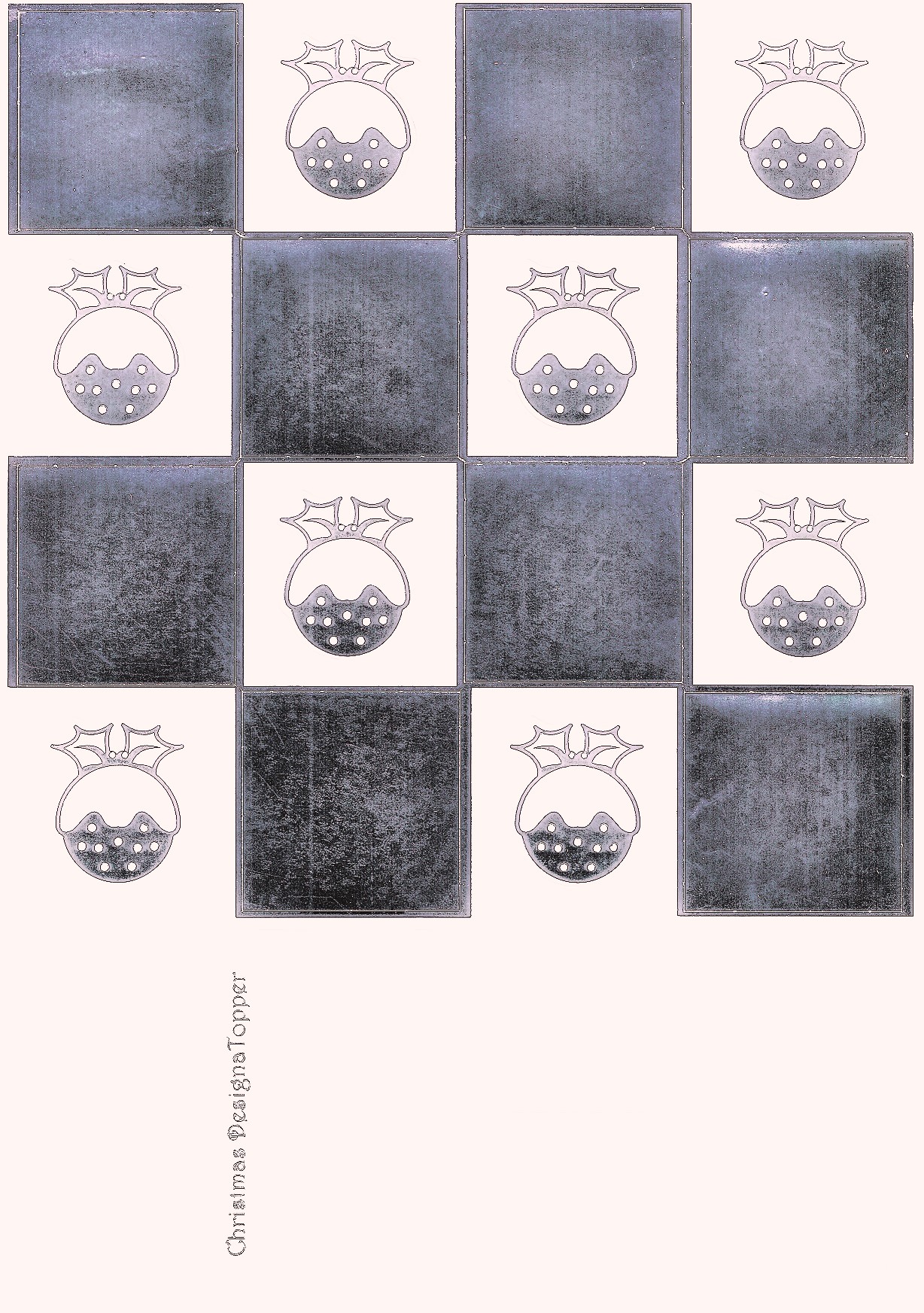 christmas designa topper silver metallic foiled christmas puddings sheet