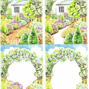 countryside decoupage floral archway decoupage sheet