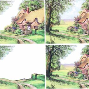 countryside decoupage thatched cottages decoupage