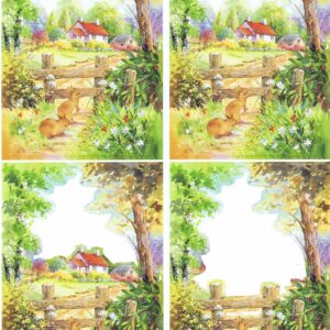 countryside decoupage wild rabbits decoupage sheet