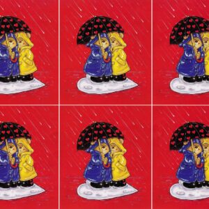 craft creations a4 valentines bear couple in the rain topper sheet