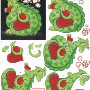 craft creations dragon & hearts decoupage sheet