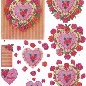 craft creations hearts & roses cake decoupage sheet