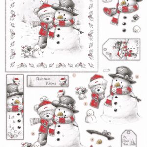 craft creations ltd bear with snowman 3d decoupage sheet