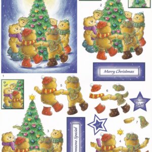 craft creations ltd bears around the tree 3d decoupage sheet