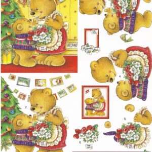 craft creations ltd bears christmas gift 3d decoupage sheet