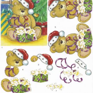 craft creations ltd christmas teddy 3d decoupage sheet
