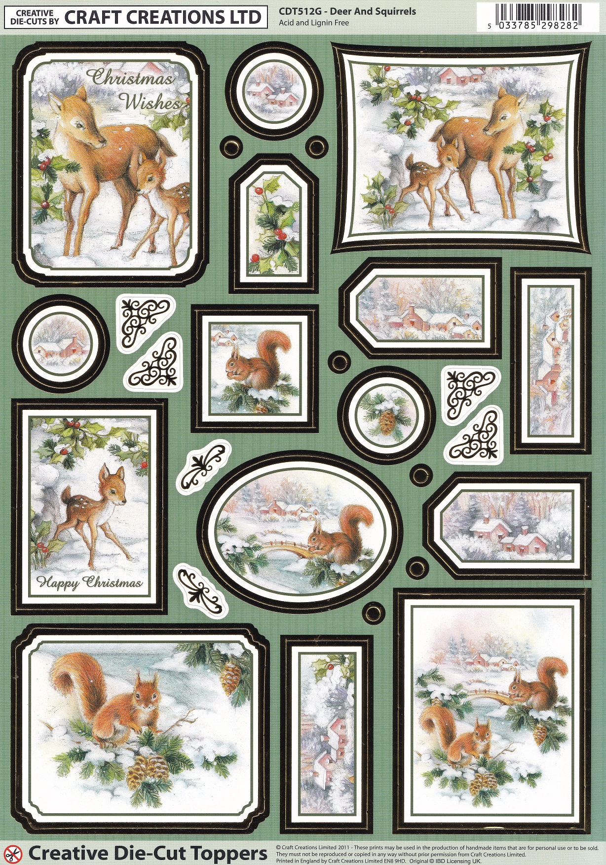 craft creations deer and squirrels topper sheet