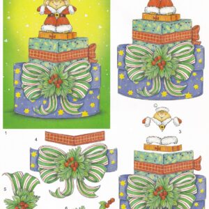 craft creations ltd mouse santa & present 3d decoupage sheet