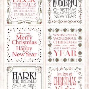 craft creations ltd xmas sentiments red/black topper sheet
