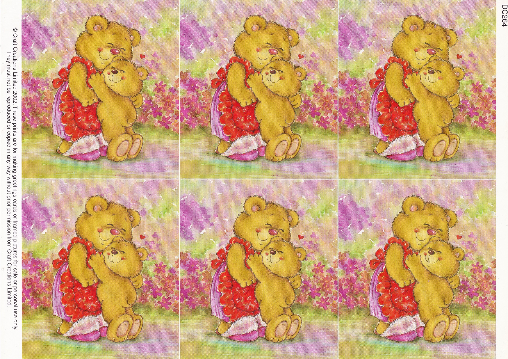 craft creations mother's day bear topper sheet