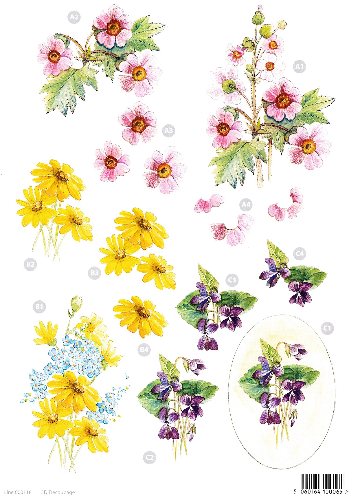 craft uk 3d floral decoupage sheet