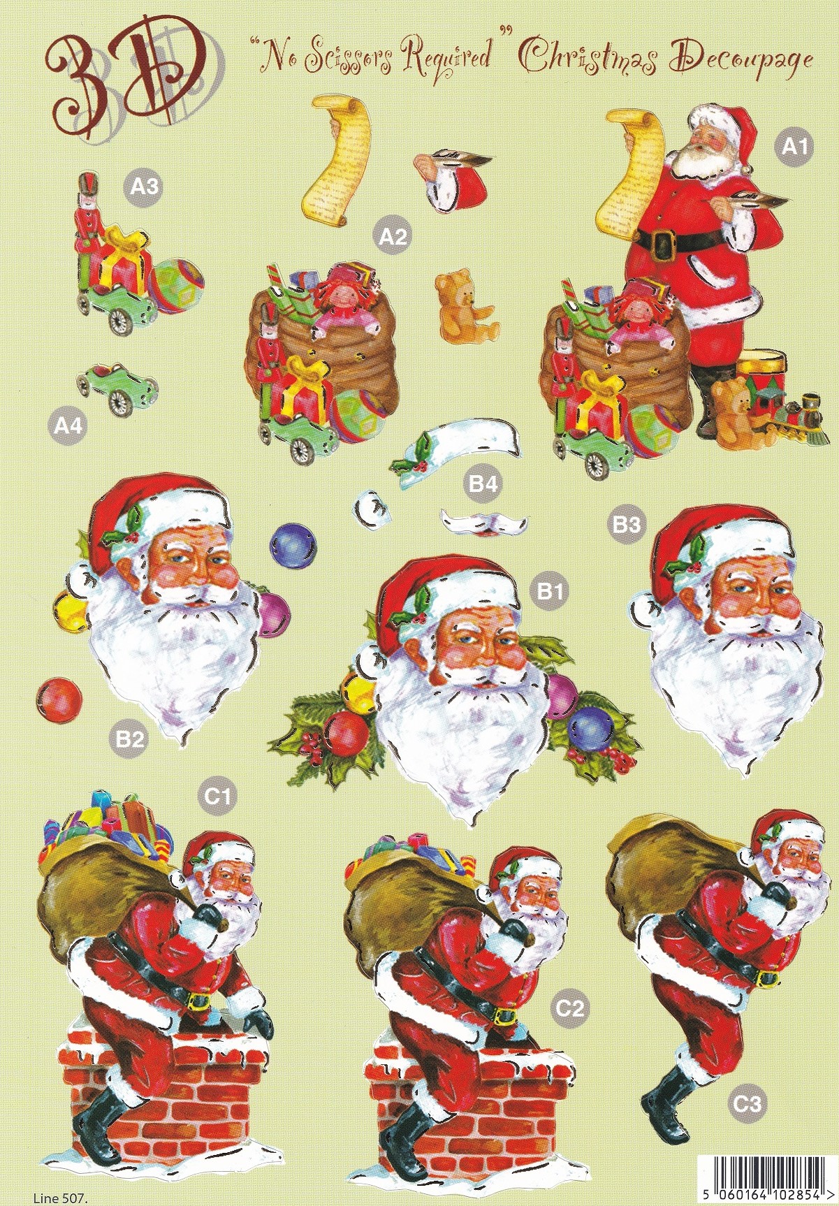 craft uk a4 christmas 3d decoupage sheet