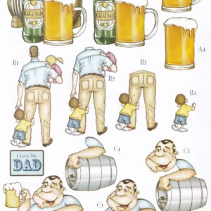 craft uk a4 decoupage sheet male