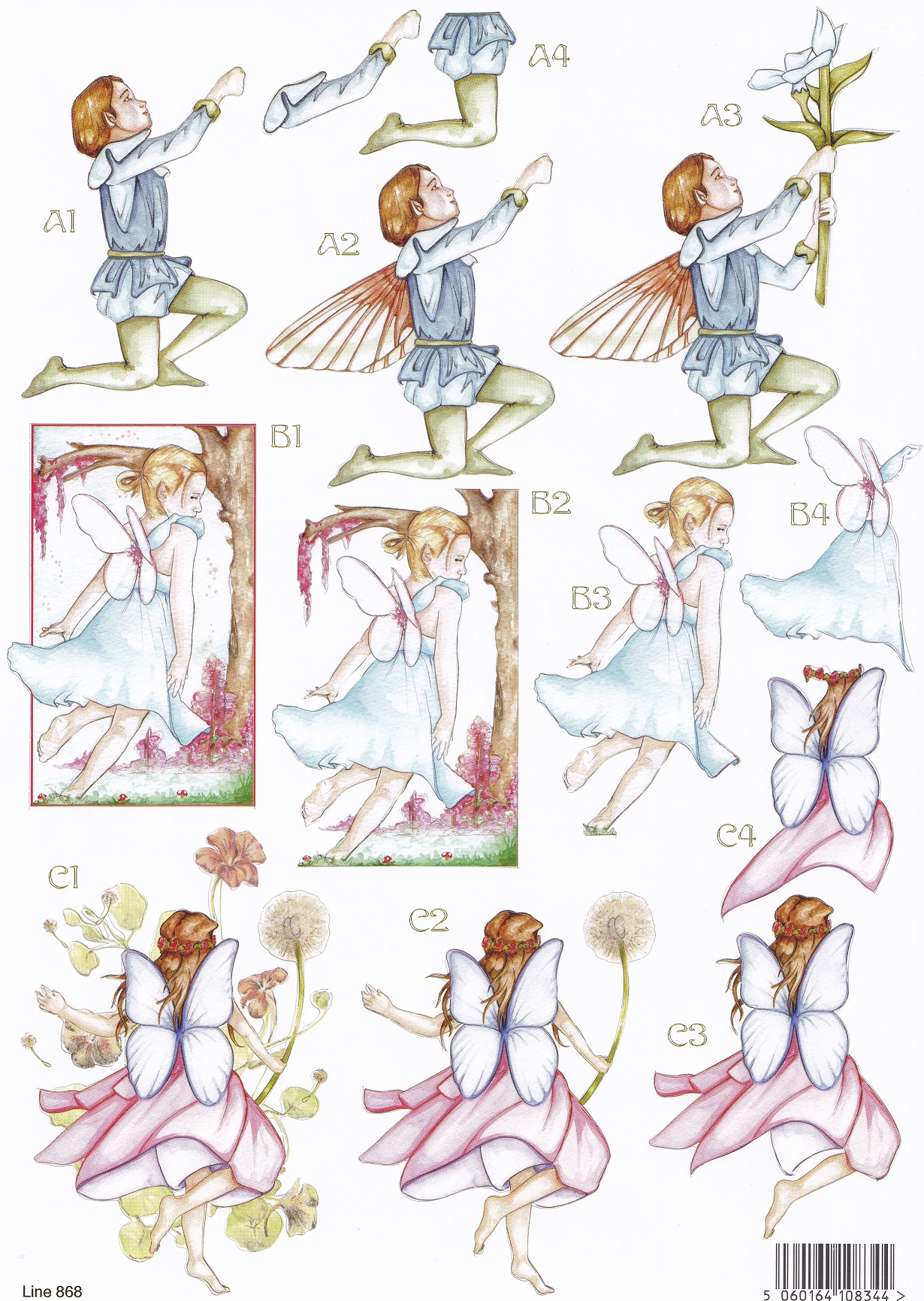 craft uk a4 decoupage sheet forever fairies