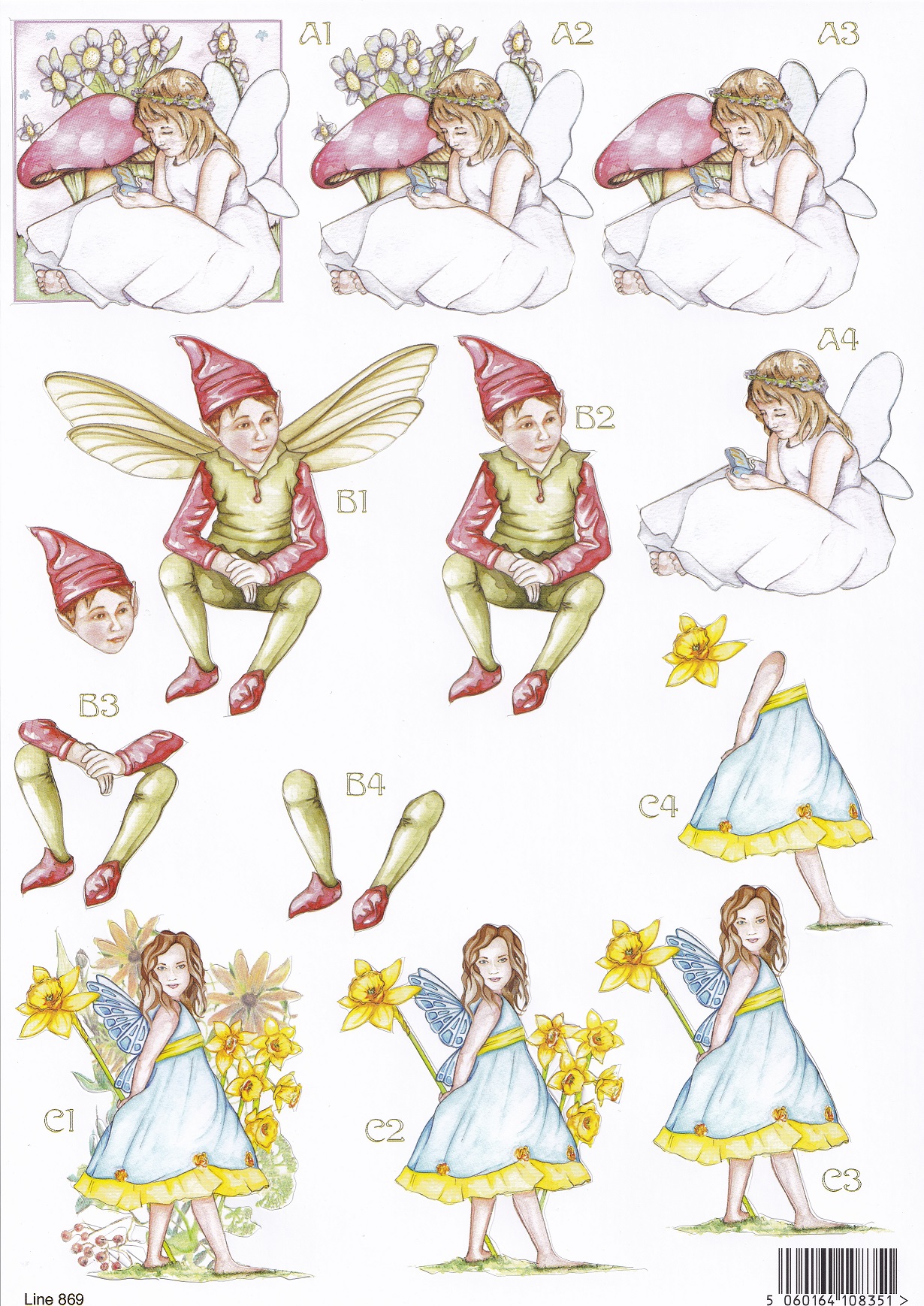 craft uk a4 decoupage sheet forever fairies