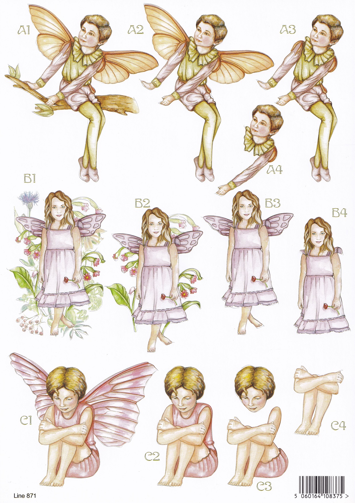 craft uk a4 decoupage sheet forever fairies