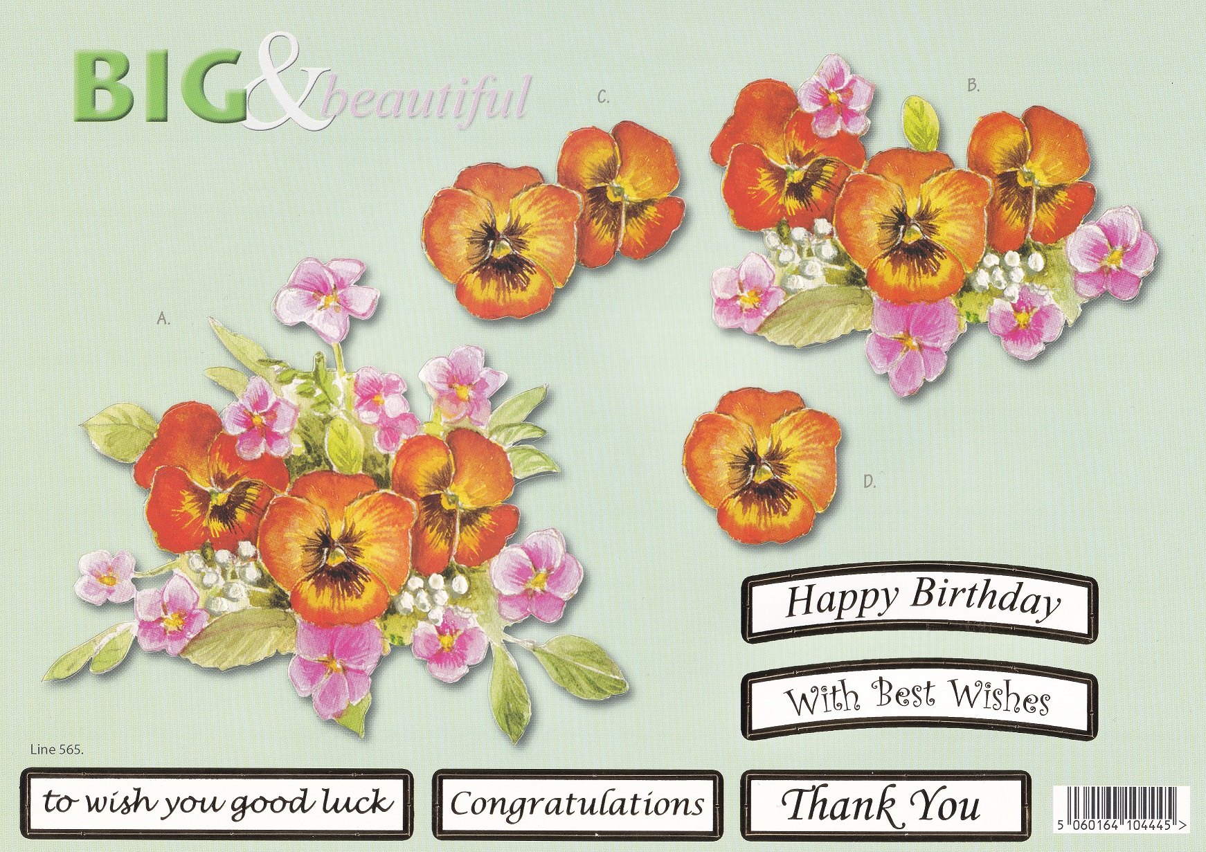 craft uk big & beautiful decoupage sheet