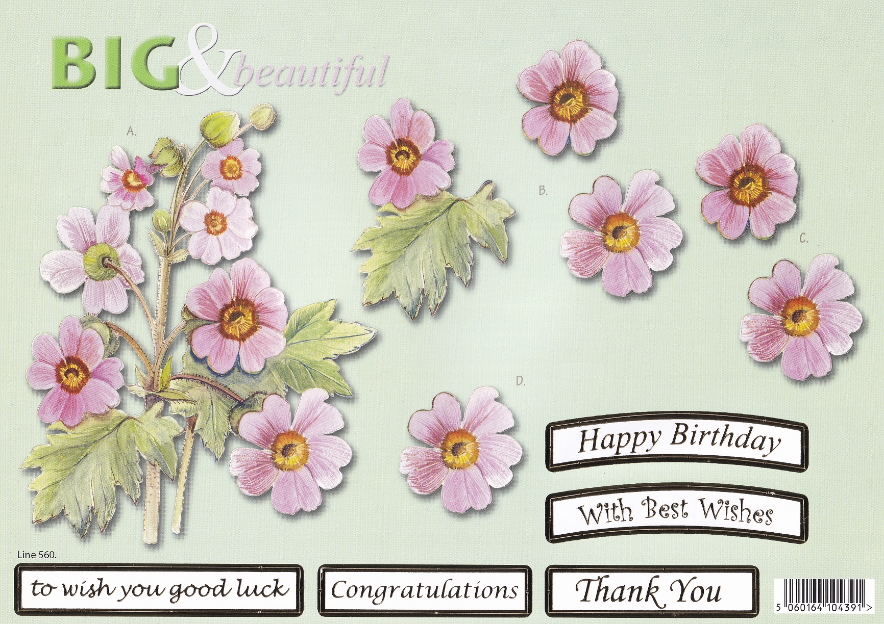 craft uk big & beautiful decoupage sheet