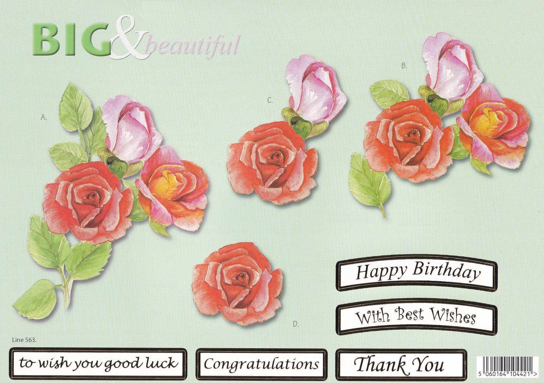 craft uk big & beautiful decoupage sheet